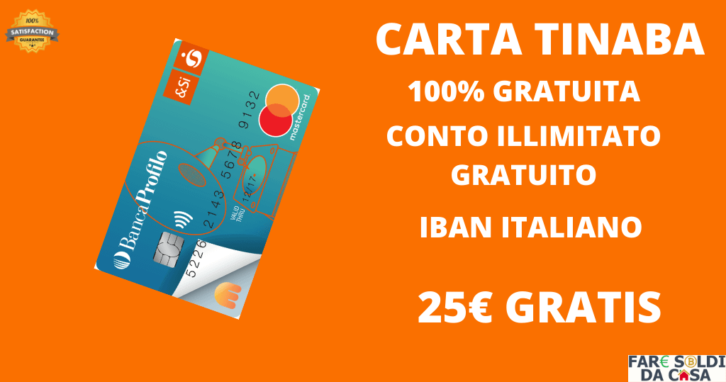 tinaba carta con bonus in euro
